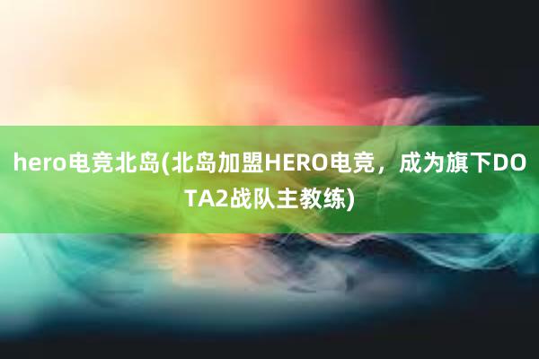 hero电竞北岛(北岛加盟HERO电竞，成为旗下DOTA2战队主教练)