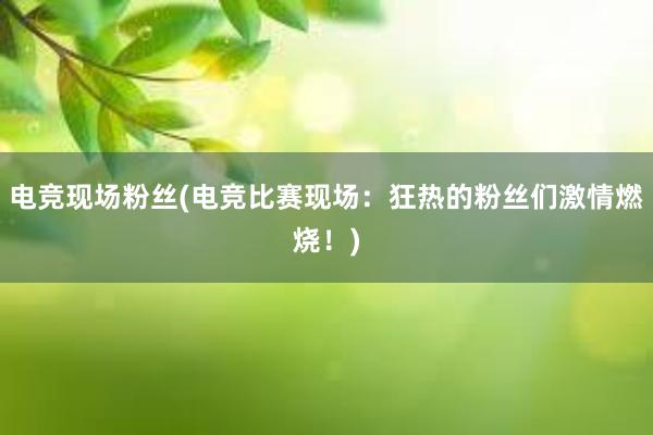 电竞现场粉丝(电竞比赛现场：狂热的粉丝们激情燃烧！)