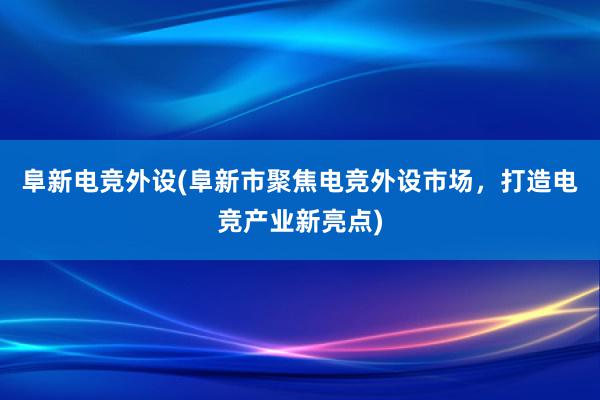 阜新电竞外设(阜新市聚焦电竞外设市场，打造电竞产业新亮点)