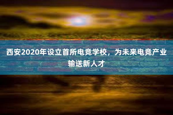 西安2020年设立首所电竞学校，为未来电竞产业输送新人才